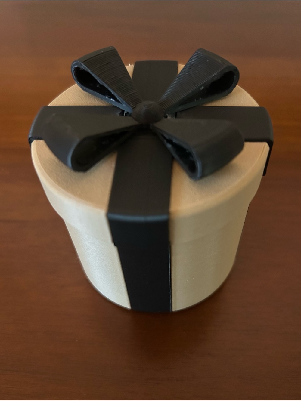 Classic Cream Decorative Gift Box with Black Ribbon